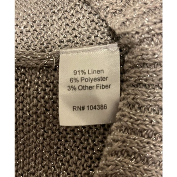 GARNET HILL Sweater •S• Linen Blend Pullover Taupe Loose Fit Open Boat Neck - Picture 6 of 7